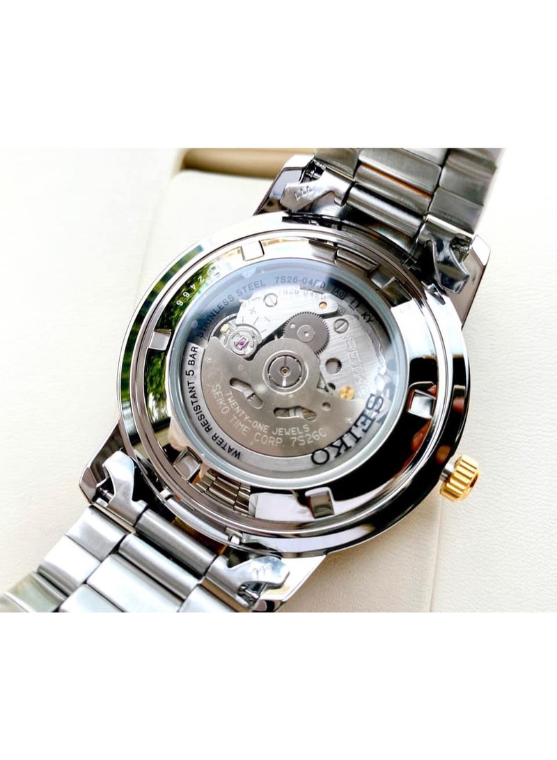 سيكو ساعة سيكو الرجالية ثنائية اللون SNKN58K1 - Image 4